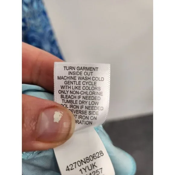 Live And Let Live Womens BOHO Maxi Dress Small Blue Abstract Sleeveless Festival - Picture 7 of 11